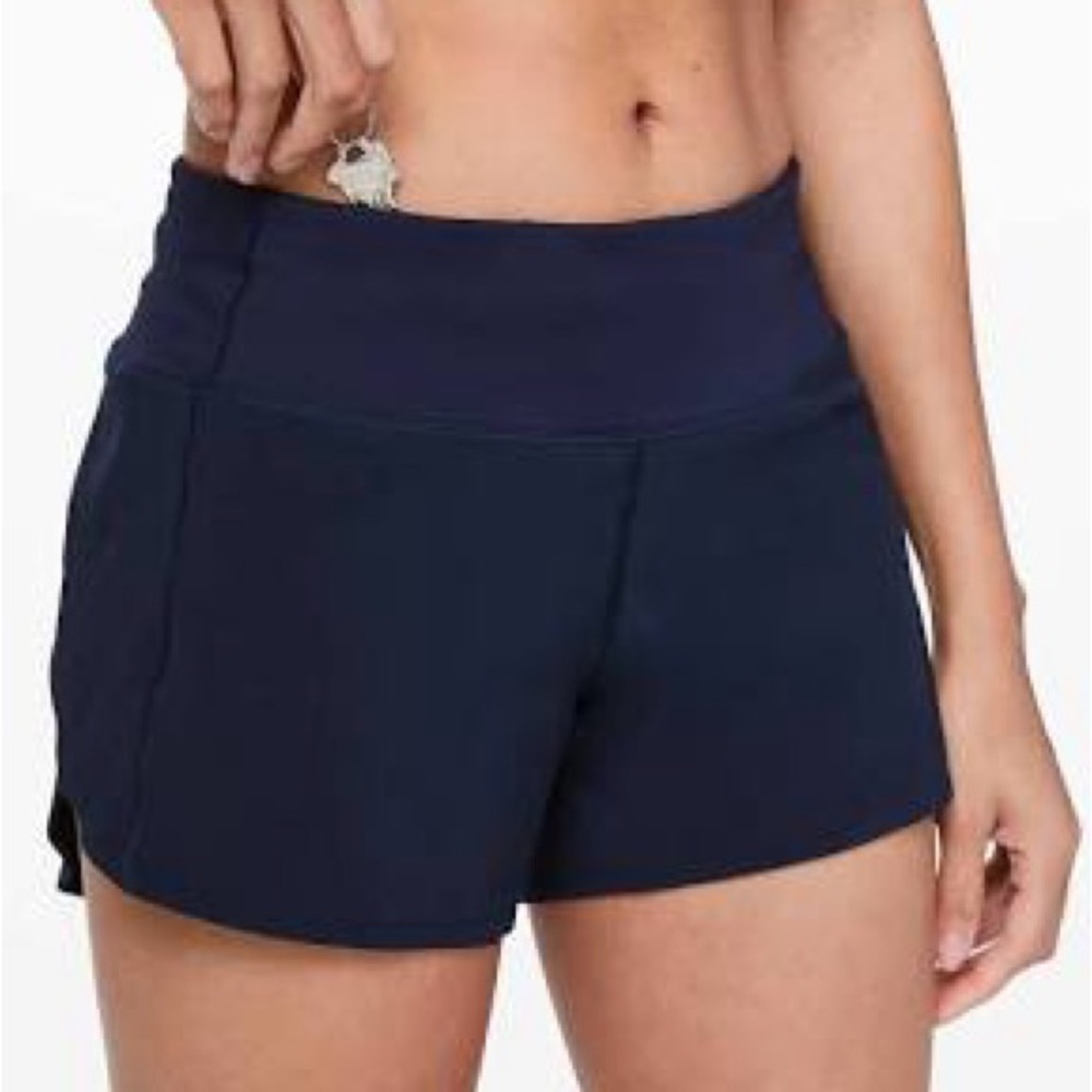 Lululemon Speed Up Navy Blue Shorts